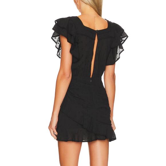 Revolve Tularosa Jude Black Eyelet Short Mini Dress Medium Cocktail LBD Summer - Picture 4 of 13